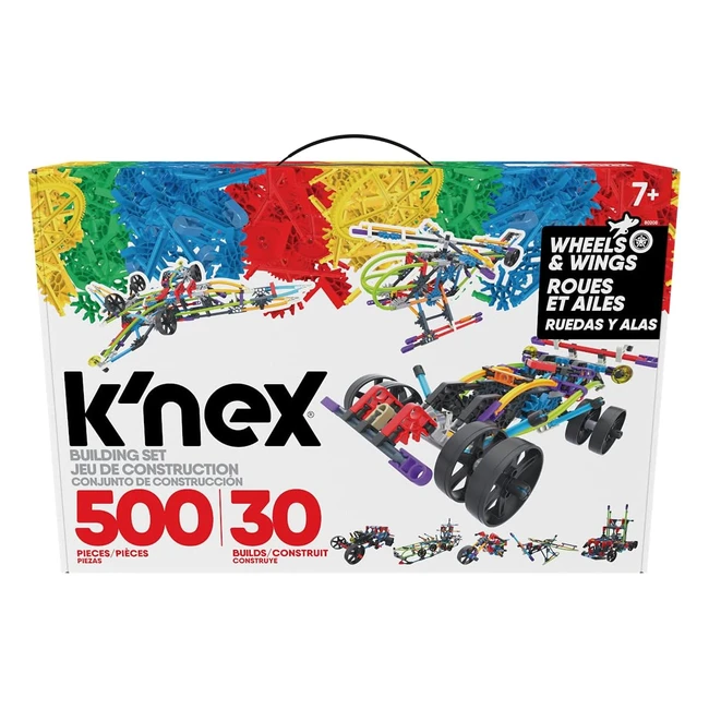 Knex 80208 Wings and Wheel Building Set 3D Jouets Educatifs Enfants 500 Pices 
