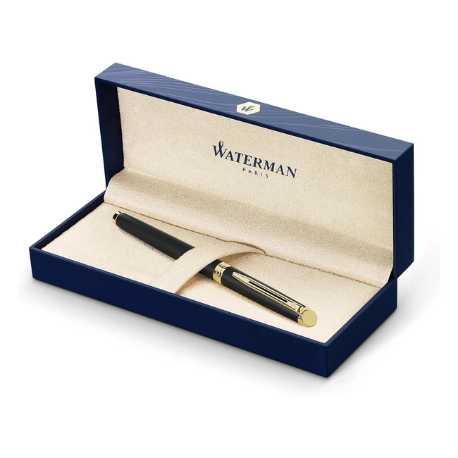 Waterman Hemisphere Rollerball Pen Matte Black 23K Gold Trim Fine Point