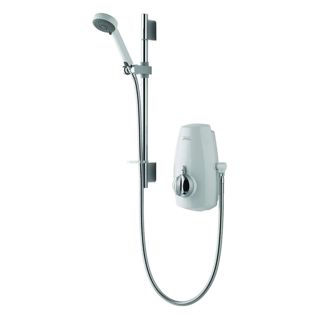 Aqualisa Aquastream Thermo Mixer Shower - White/Chrome - 10/18LPM - Harmony Shower Head - 4 Spray Patterns