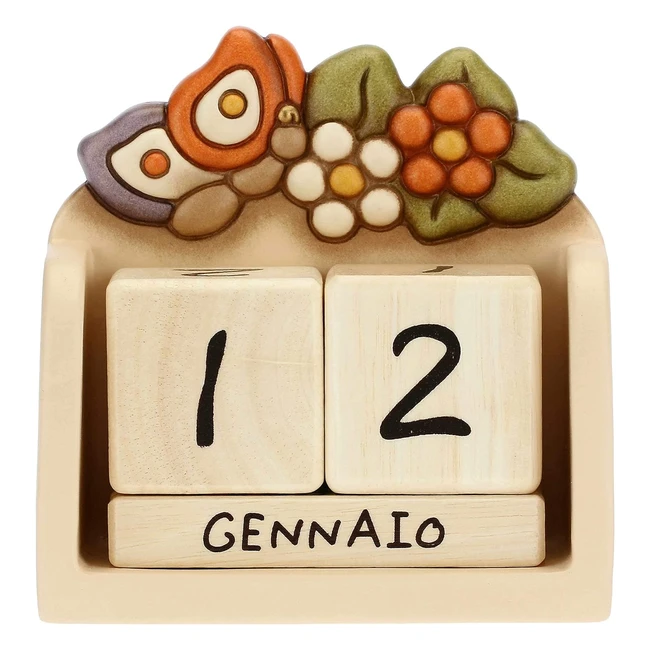 Calendario Perpetuo da Tavolo in Ceramica Thun Country - Ruota i Cubi per Aggiornare la Data!
