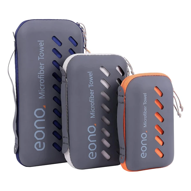Serviette en microfibre Eono - Ultraabsorbante, séchage rapide, compacte - Sport, voyages, plage, camping, randonnées, yoga, natation