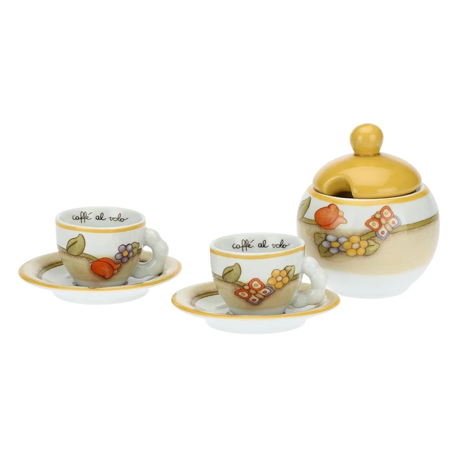 Thun Set 2 Tazzine Caffè e Zuccheriera Country - Porcellana