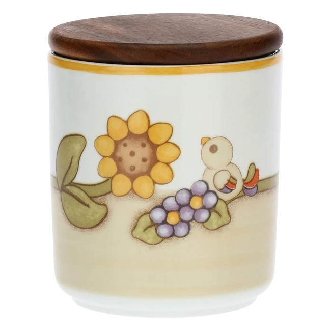 Barattolo Porcellana Country Thun con Uccellino e Girasole - Ref.12345 - Microonde e Lavastoviglie
