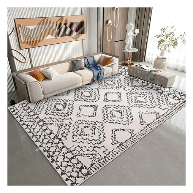 Tappeto Moderno Astratto BeigeNero 200x300cm - Leesentec