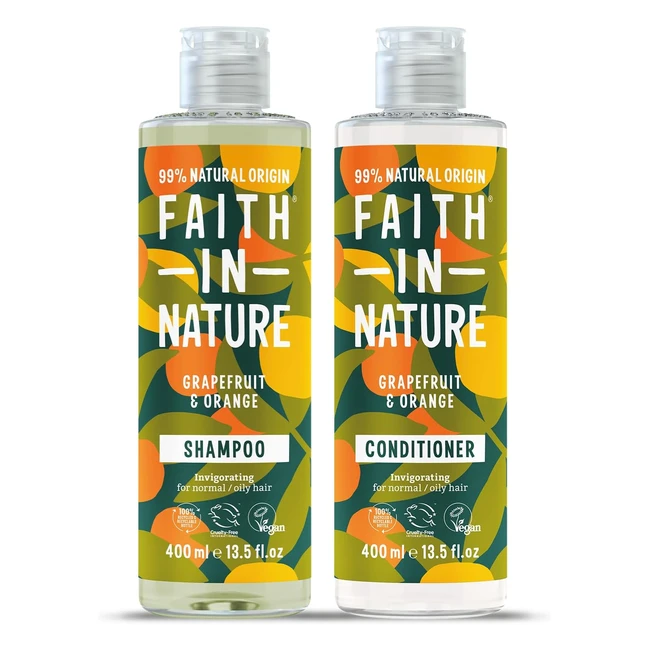 Faith in Nature Grapefruit Orange Shampoo & Conditioner Set - Vegan & Cruelty-Free - 2 x 400ml Pack