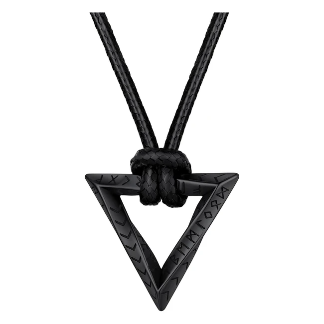 Collier FaithHeart Runes Viking Nordique Mbiu Acier Inoxydable Pendentif Mobius RondTriangleInfini
