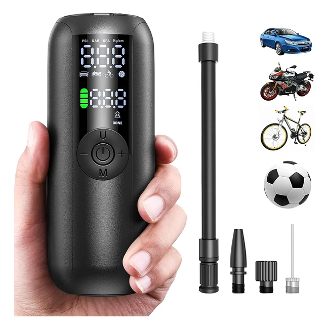 Pompa Bicicletta Compressore Daria Portatile 150psi - Batteria Ricaricabile - D