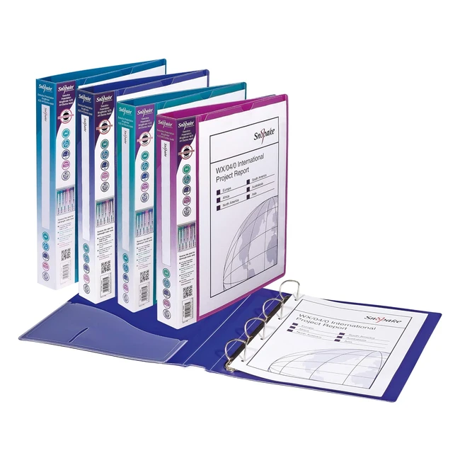 Snopake A4 4 Dring 25mm Executive Presentation Ringbinder - Electra Assorted Pack of 10 Ref 13392