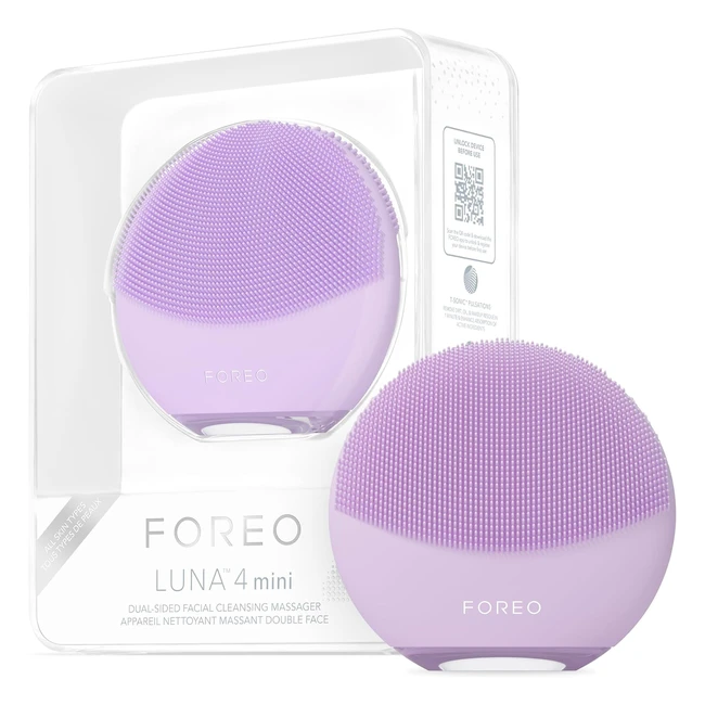 FOREO Luna 4 Mini Gesichtsreinigungsbürste & Gesichtsmassagegerät - Premium Gesichtspflege - Verbessert die Aufnahme von Gesichtspflegeprodukten - Einfache Hautpflege für alle Hauttypen - Lavendel