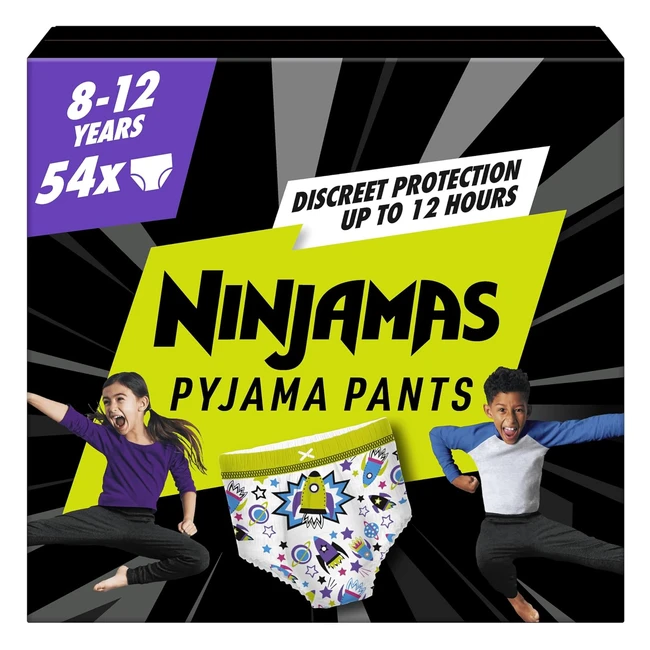 Pampers Ninjamas Pyjama Pants - Spaceships - Size 8-12 - 54 Pants - 27kg-43kg