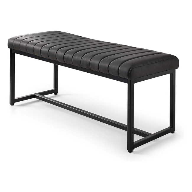 Banc Soho Julian Bowen Similicuir Noir Antique Cadre Mtal Noir - Moderne et 