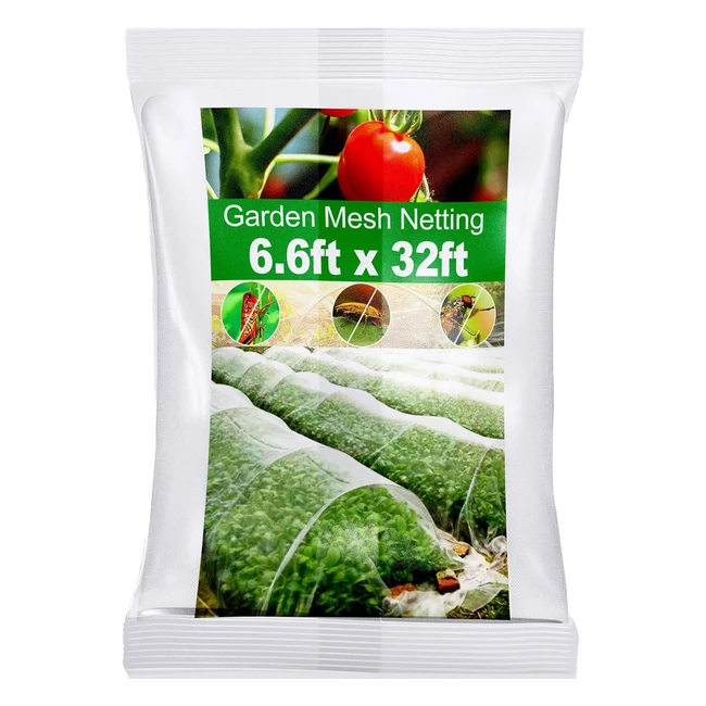 Garden Insect Mesh Netting 66ft x 32ft 2m x 10m Wohohoho 1mm Ultra Fine - Protects Vegetables Fruits - Easy Install & Long Lasting