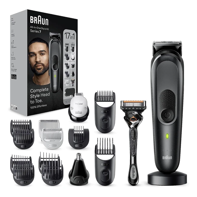 Braun Regolabarba Tagliacapelli Uomo MGK7491 17in1 Nero - Styling Kit Barba Capelli Corpo Naso Orecchie