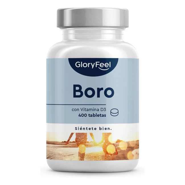 Boro 35 mg con Vitamina D - 400 tabletas Borato de Sodio - Suministro 1 ao - H