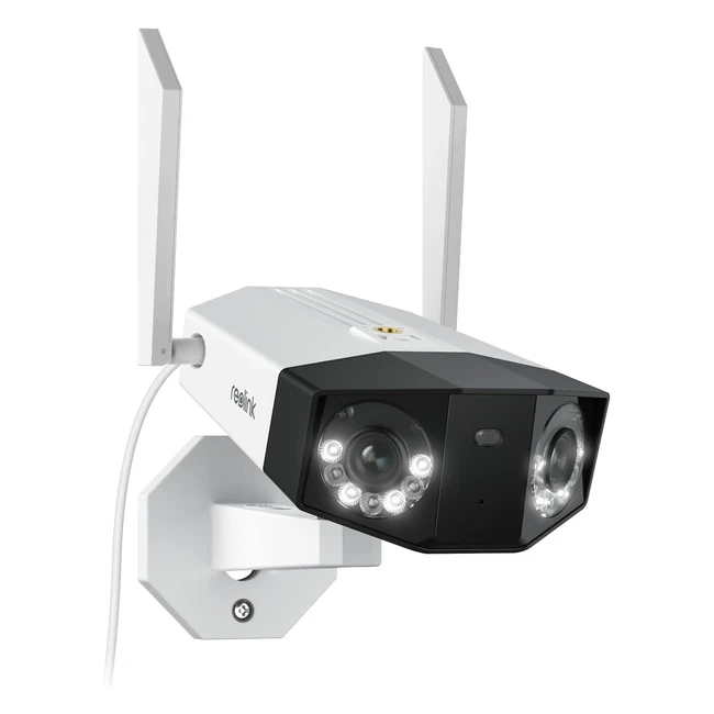 Reolink 4K Telecamera WiFi Esterno - Visione 180° 4K - Visione Notturna a Colori - Rilevamento Persone/Veicoli - Audio a 2 Vie - Duo 2 WiFi