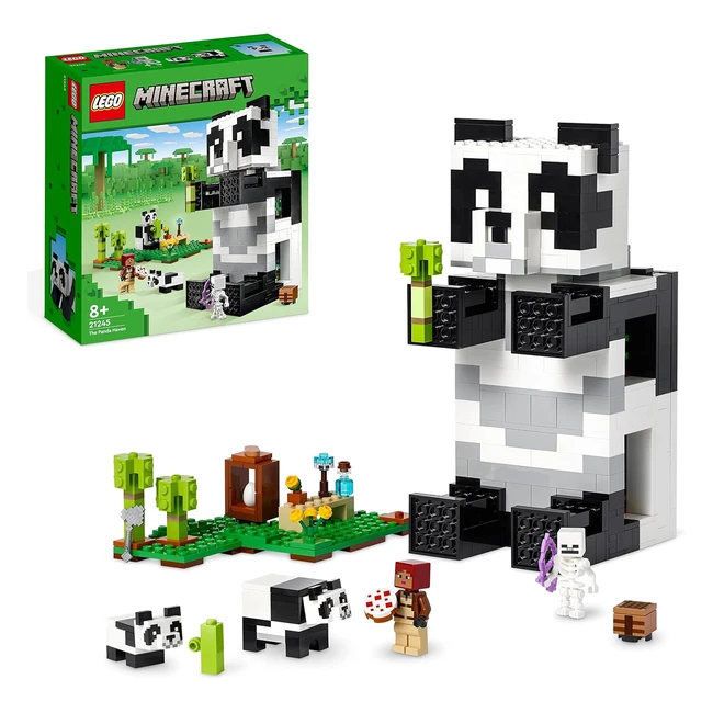 LEGO 21245 Minecraft - Refuge Panda Jouet Maison Amovible - Enfants 8 Ans - Id