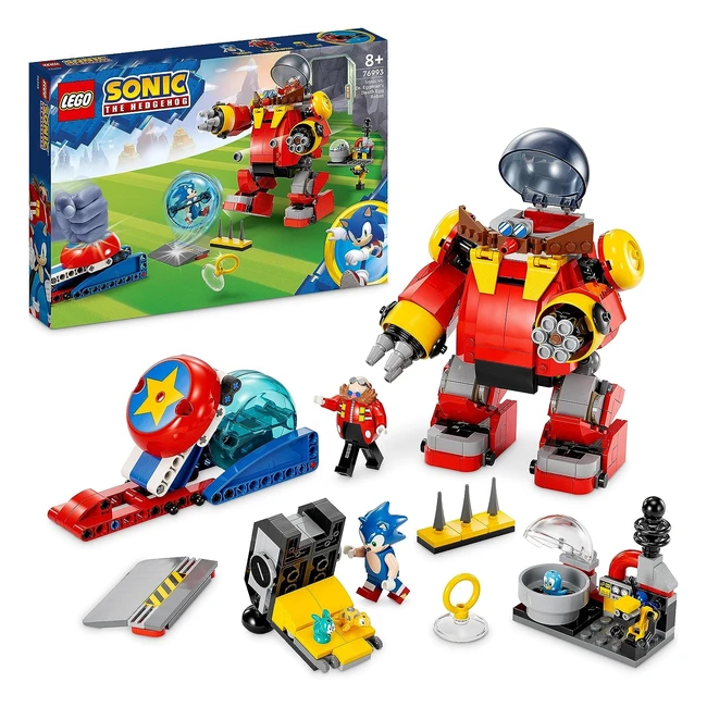 LEGO 76993 Sonic the Hedgehog - Sonic contre le Death Egg Robot du Dr Eggman - Jouet pour enfants avec sphère de vitesse et lanceur - Cadeau garçons et filles