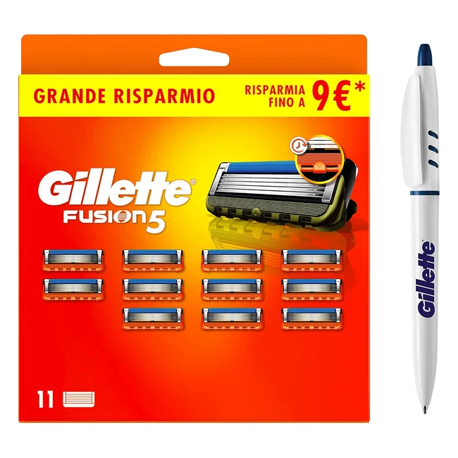 Gillette Fusion 5 - Lamette da barba 11 ricambi - Rasatura scorrevole - Lama ant