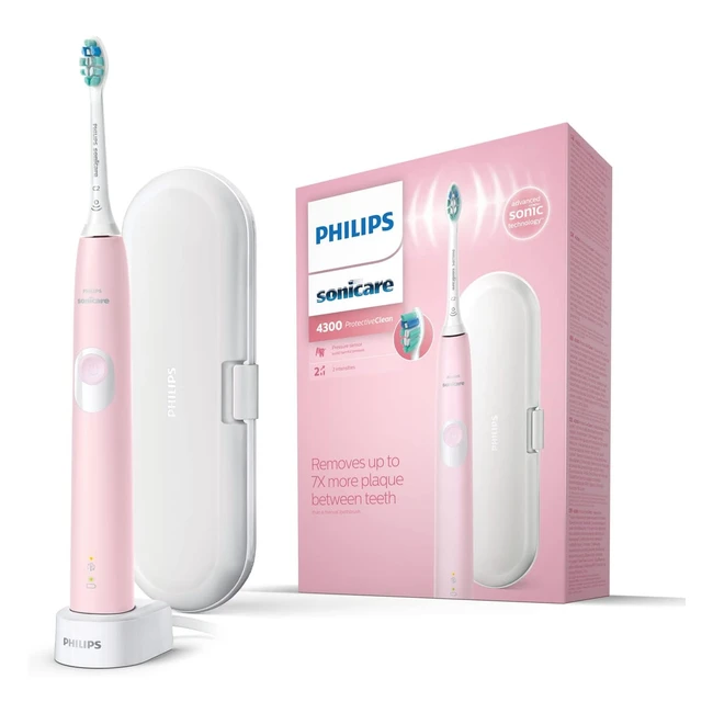 Philips Sonicare ProtectiveClean 4300 Electric Toothbrush - Pastel Pink - 1 Cleaning Mode