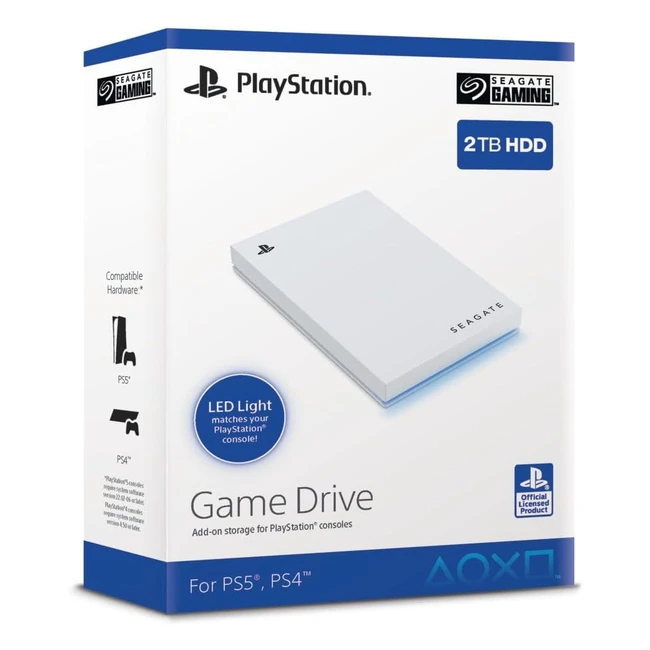 Seagate Game Drive PS4PS5 2TB Externe Festplatte USB 30 Wei STLV2000202