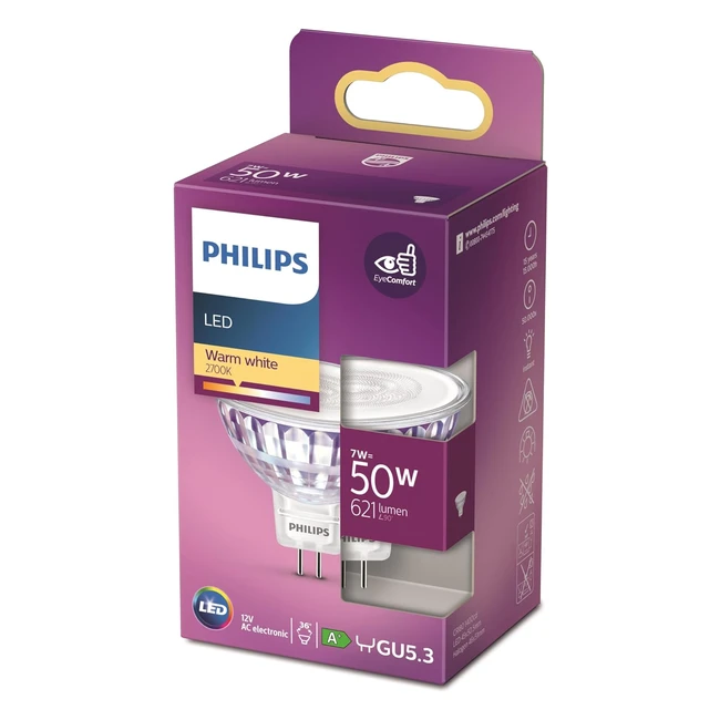 Philips Ampoule LED GU53 50W Blanc Chaud - Longue Dure de Vie
