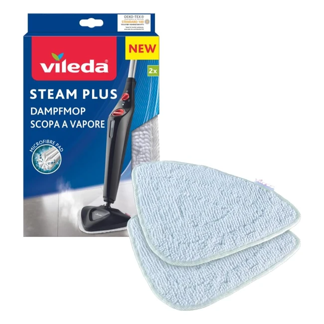 Vileda Dampfreiniger Ersatzbezug Mikrofaser Packung mit 2 - Hygienische Reinigun