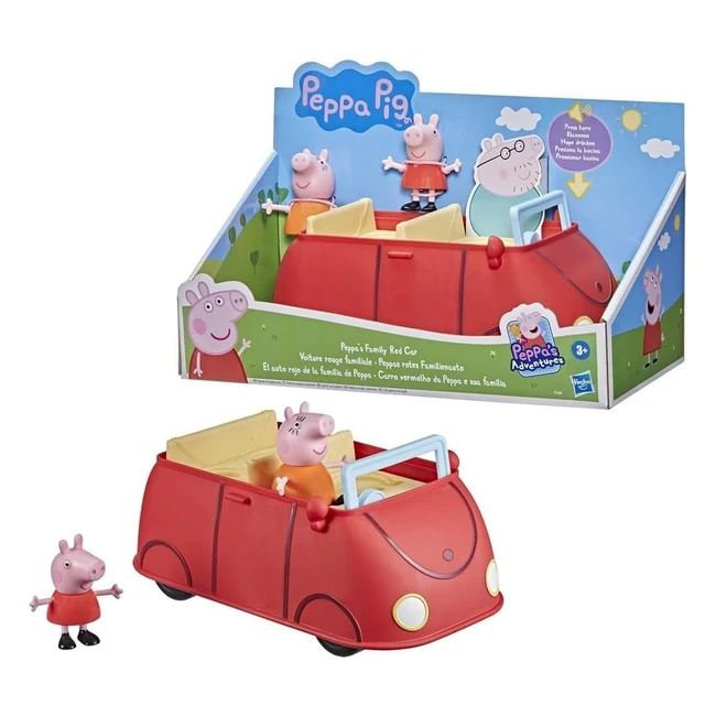 Peppa Pig Auto Rojo Familia Sonidos 2 Figuras Juguetes Infantiles