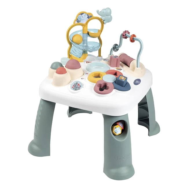 Smoby Little Activity Table - Floor Play Tray to Standing Play Table - Shape Sorter Bead Maze Ball Tunnel