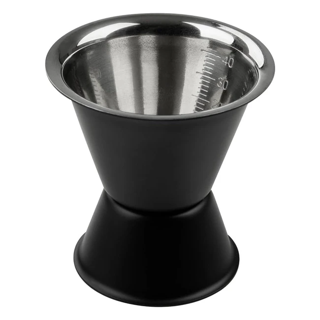 Fackelmann Cocktail Messbecher Specter in Matt Schwarz Silber 2cl 4cl Schnaps Do
