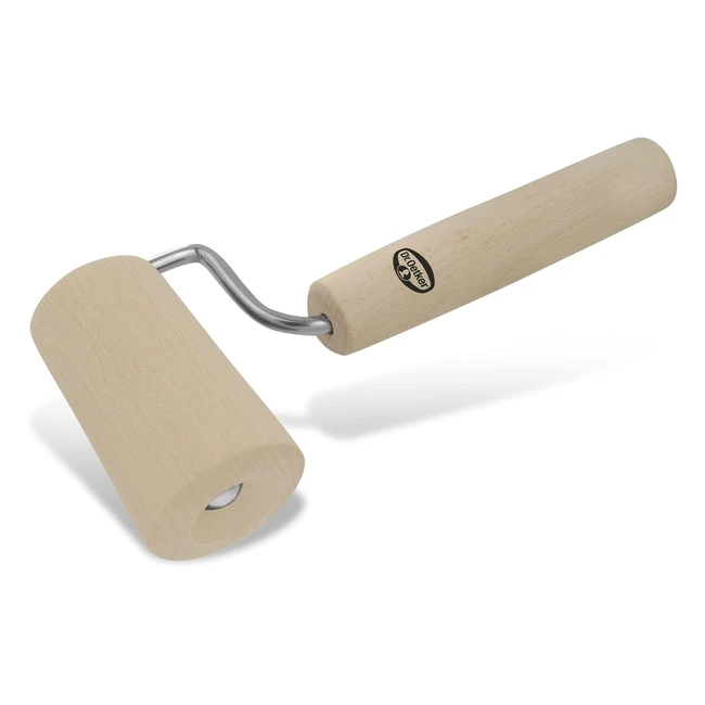 Dr. Oetker Teigroller aus Holz - Wendige Rolle für Runde und Eckige Formen - Hochwertiges Buchenholz - 18 x 7 cm