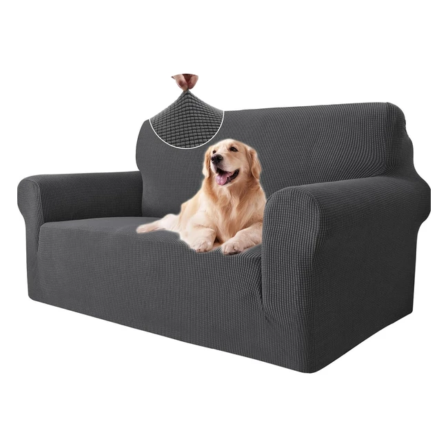 Copridivano 2 posti YStyle con braccioli elastico - Antigraffio - Grigio