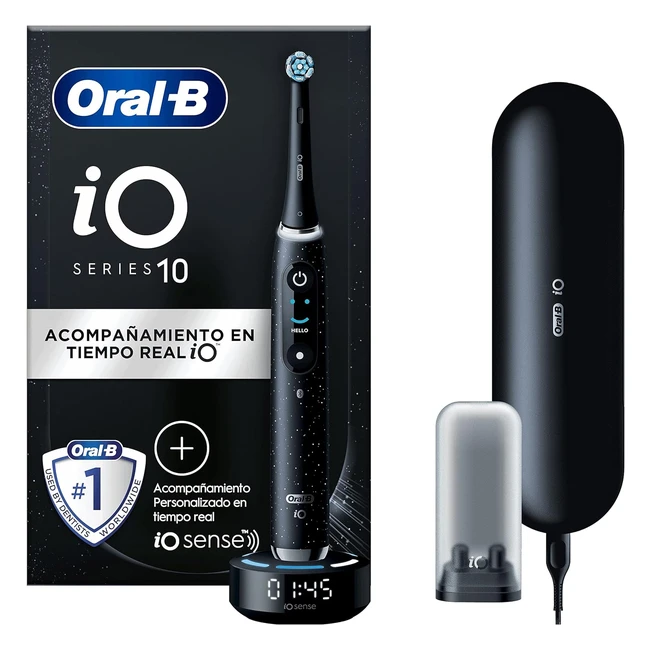 Cepillo de dientes eléctrico Oral-B iO 10 negro - Tecnología IO - Cabezal redondo - Microvibraciones suaves