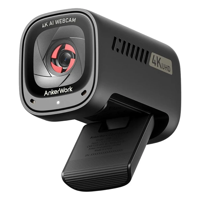 AnkerWork C310 Webcam 4K 12MP 1080p60fps HDR KI Autofokus KI Framing Mikros mit 