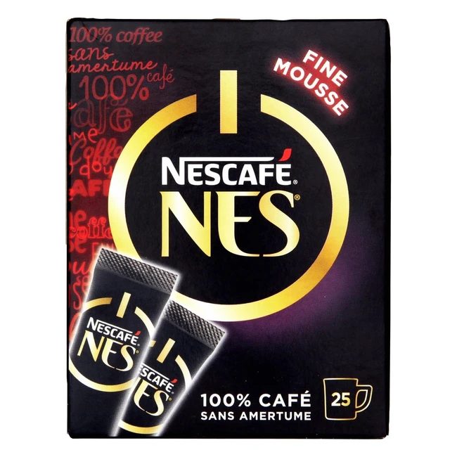 Nescafé Café Soluble Pack de 25 Sticks x 2g 50g - Pur Café Robusta Torréfié