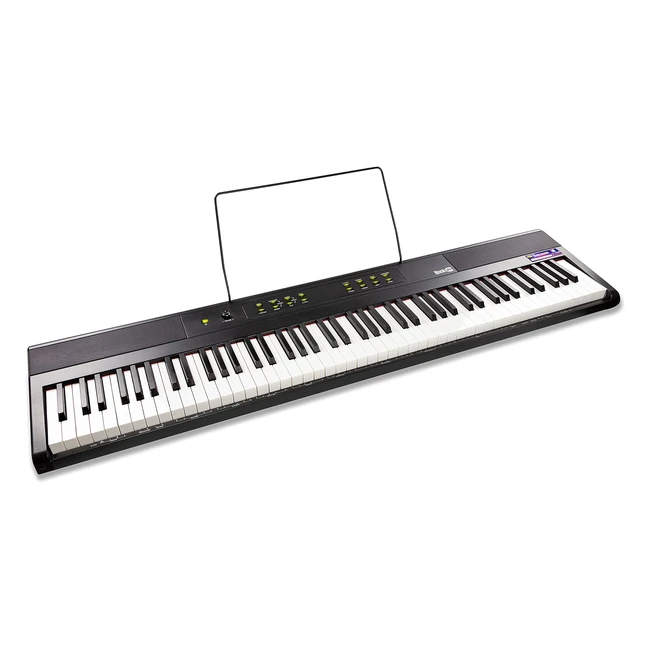 RockJam 88 Key Digital Piano  Full Size Semi-Weighted Keys  Power Supply  She