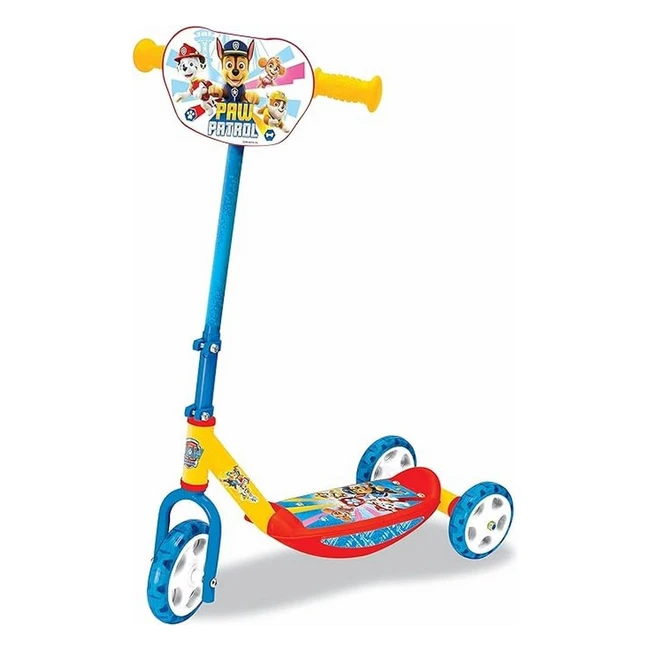 smoby Paw Patrol Scooter 3-Rad Roller höhenverstellbare Lenker stabiler Metallrahmen leicht zu transportieren für Kinder ab 3 Jahren 7600750190 bunt