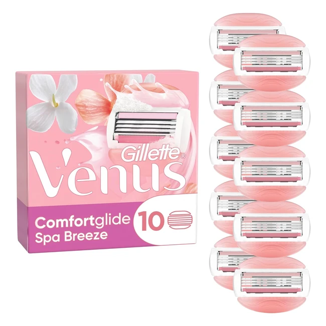 Gillette Venus ComfortGlide Spa Breeze - Rasoio Donna 10 Lamette Ricambio 3 Lame