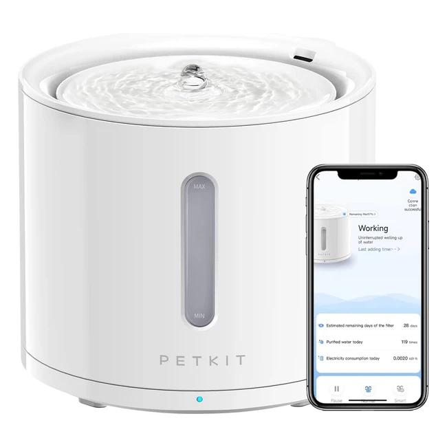 Fuente para gatos Petkit Eversweet 2L - Bomba inalmbrica - Control de app - Be