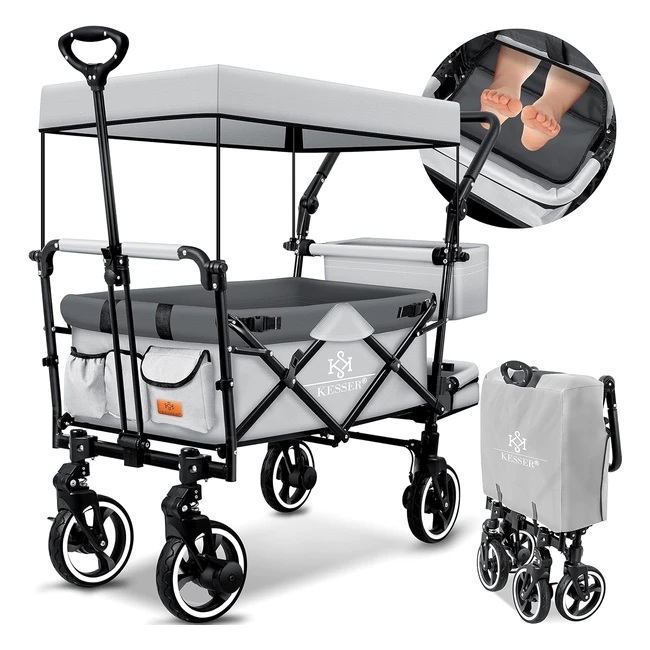 Chariot de transport pliable Kesser GTS9100 - 2x harnais 3 points pneus pleins 