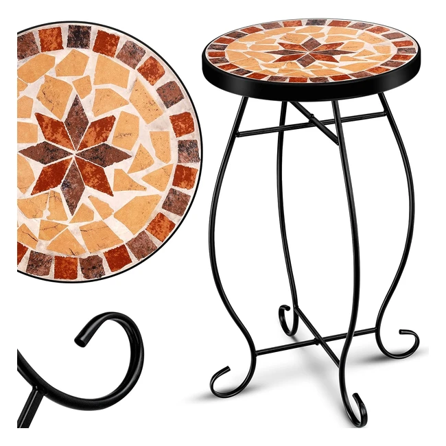 Table mosaque bistrot rond 60 x 34 cm Kesser Asteri