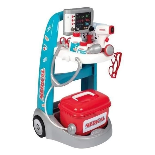 Smoby Medical Rescue Trolley - Young Doctors Electronic Car - Realistic ECG Module