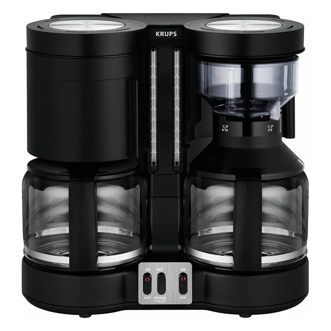 Krups Doppel Kaffee- und Teespender Duo The Plus Schwarz - 10 Tassen Kapazität