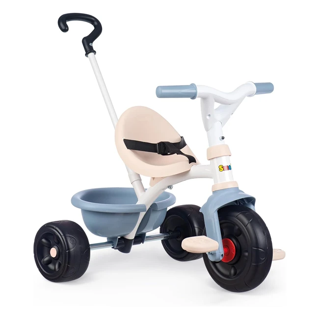 Tricycle Smoby Be Fun Bleu - Vélo Enfant 15 mois - Canne Parentale 740336