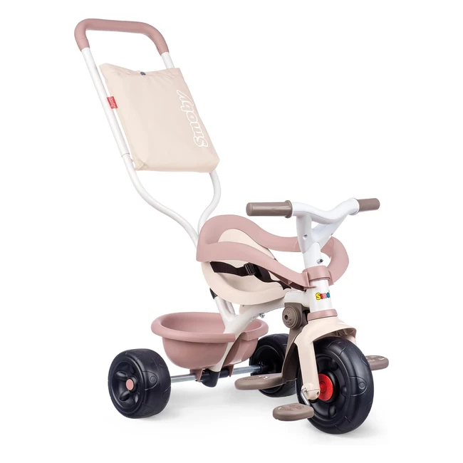 Smoby Tricycle Be Fun Confort Rose - Vélo Enfant 10 mois - Evolutif 3 en 1
