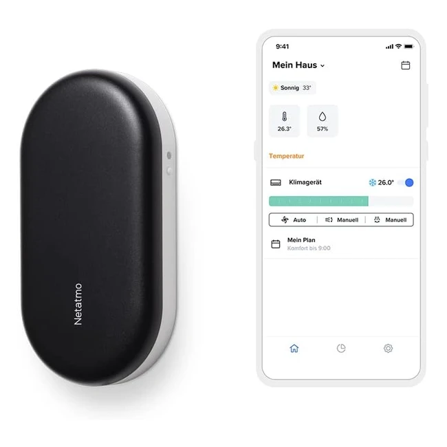 Netatmo Smarte Klimaanlagensteuerung - Kompatibel mit allen Klimaanlagen und Wärmepumpen - WiFi - Energiesparend - Alexa Google Assistant Siri - NACDE