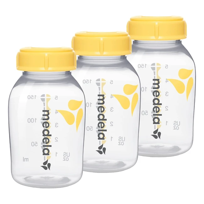 Medela Breast Milk Storage Bottles BPA-Free Pack of 3 x 150ml - Hassle-Free Cleaning & Secure Storage