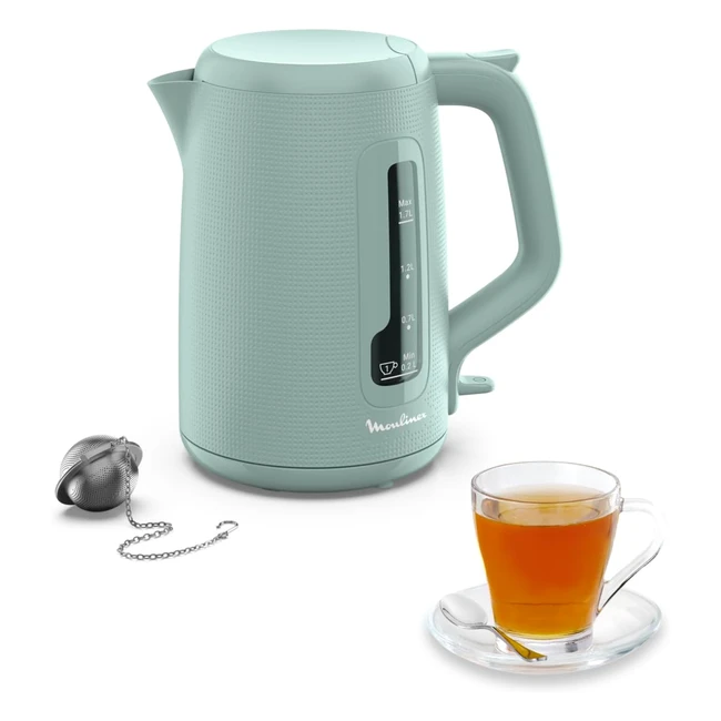 Bouilloire Electrique Moulinex 1.7L Indicateur 1 Tasse Filtre Anticalcaire - Eucalyptus Morning