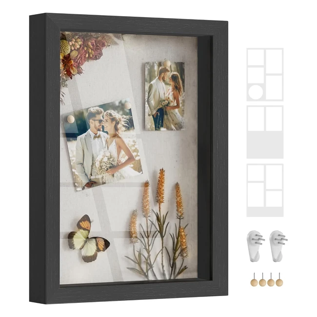 SONGMICS Bilderrahmen 3 Passepartouts Fotorahmen zum Befllen 4 Stecknadeln Col