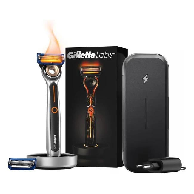 Gillette Labs Heated Men's Razor Travel Kit - 1 Razor Blade Refill, FlexDisc Technology, 100% Waterproof - Gifts for Men