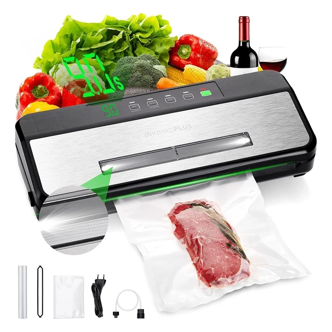 Macchina sottovuoto alimenti Inkbird InkVS03 - Sigillatore automatico con conto alla rovescia - Finestra trasparente - Aspirazione 80kpa - Taglierina incorporata